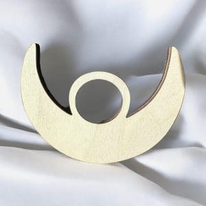 houten bolhouder - halve maan - 2