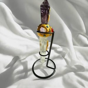 Alternative view of Metalen staf/dubbeleinder houder - zilver - M