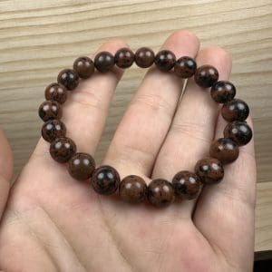 Mahonie Obsidiaan kogelarmband 8mm - Random pick - 17