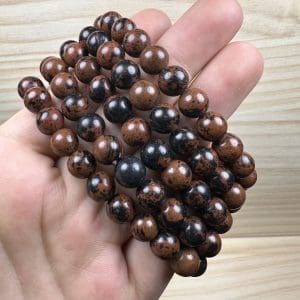 Alternative view of Mahonie Obsidiaan kogelarmband 8mm - Random pick - 17