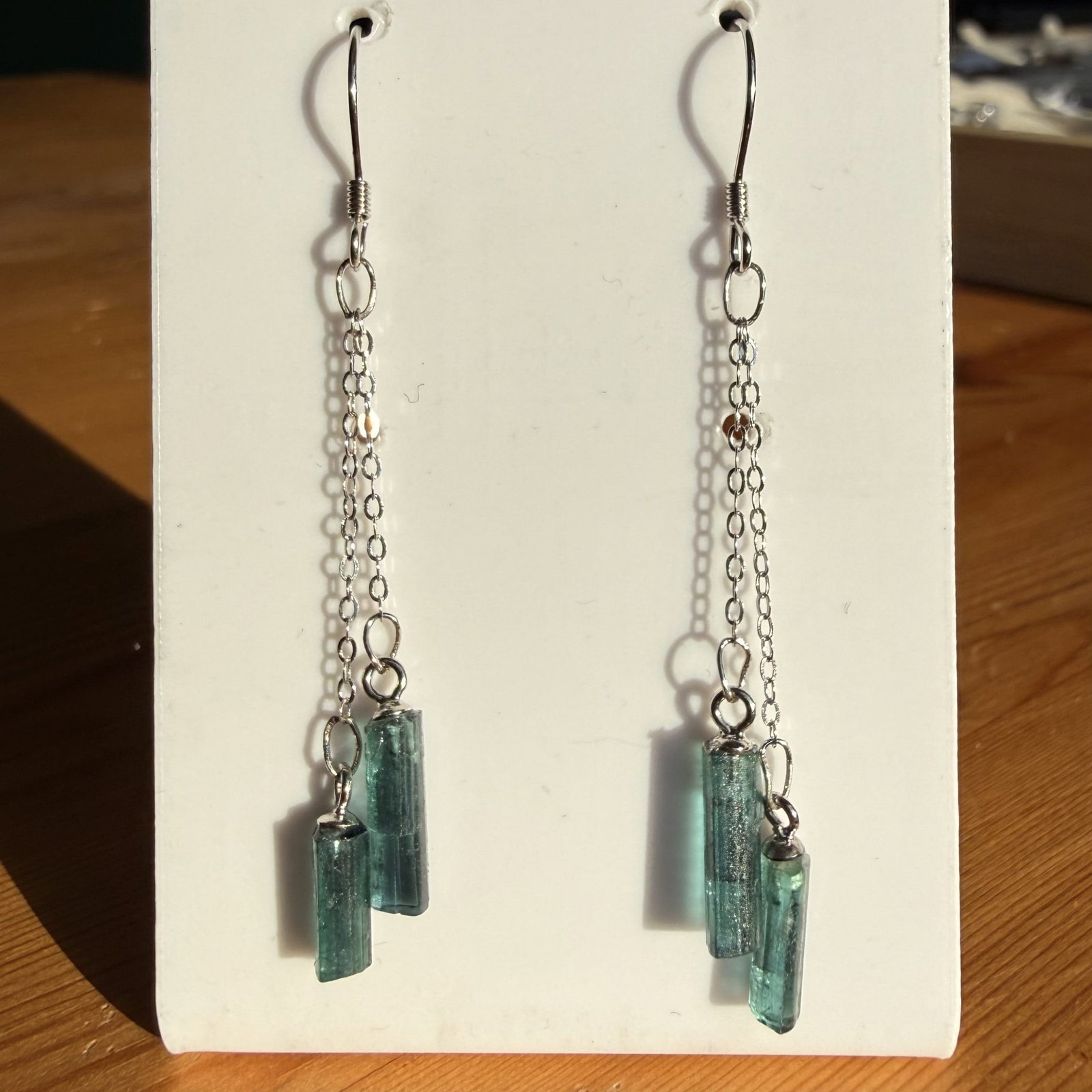 925 zilveren oorhangers - Indigo Toermalijn - 2