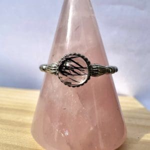 925 sterling zilveren ring – 29 - Toermalijn in Kwarts
