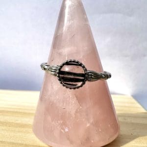 925 sterling zilveren ring – 30 - Toermalijn in Kwarts