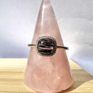 925 sterling zilveren ring – 31 - Toermalijn in Kwarts