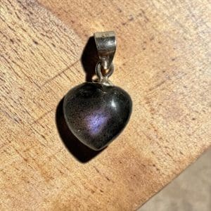 925 zilveren hanger - Labradoriet hart - 33