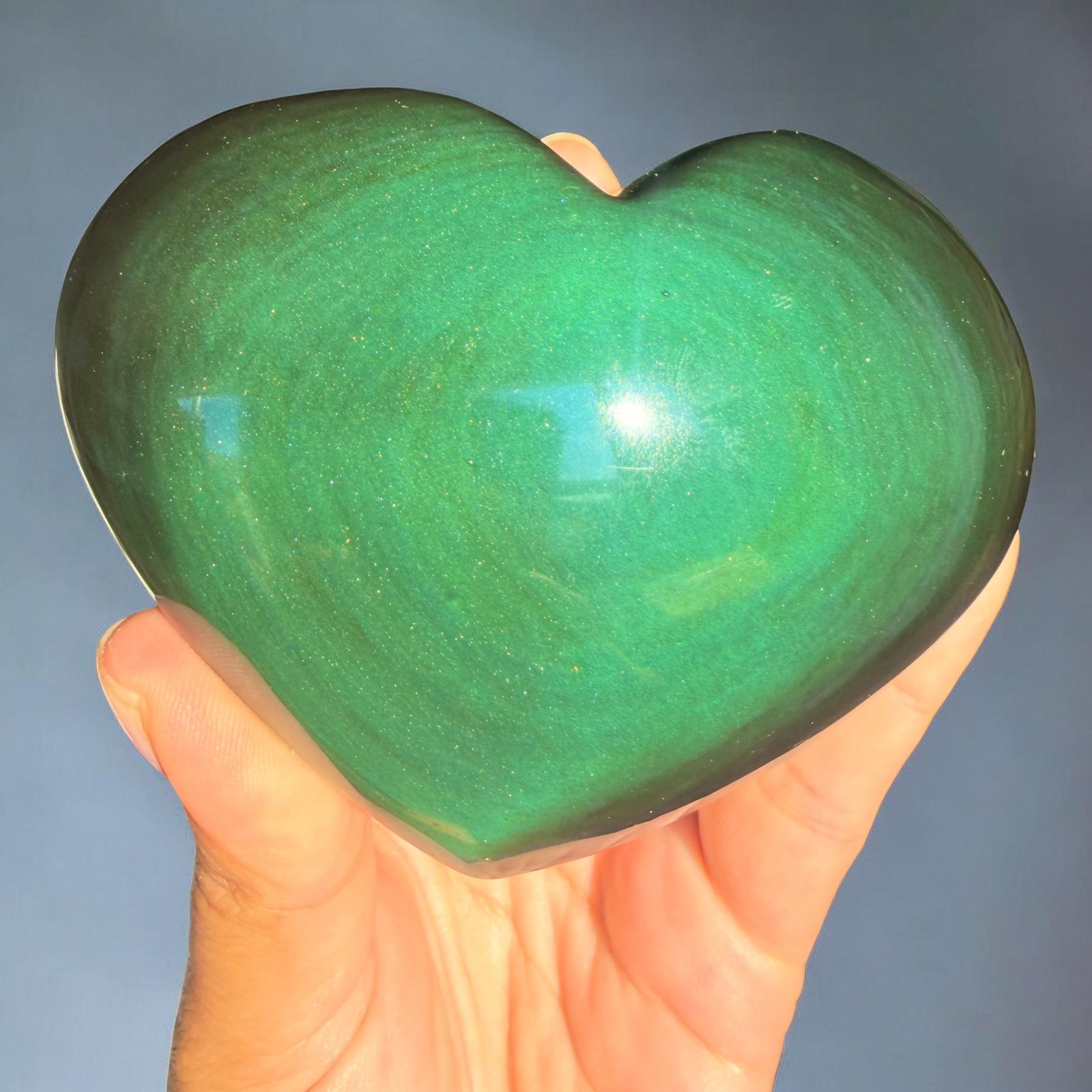 Regenboog obsidiaan hart - 1 - Afbeelding 2