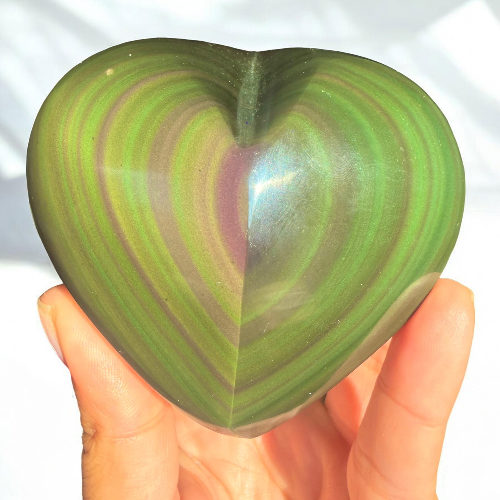 Regenboog obsidiaan hart - 2