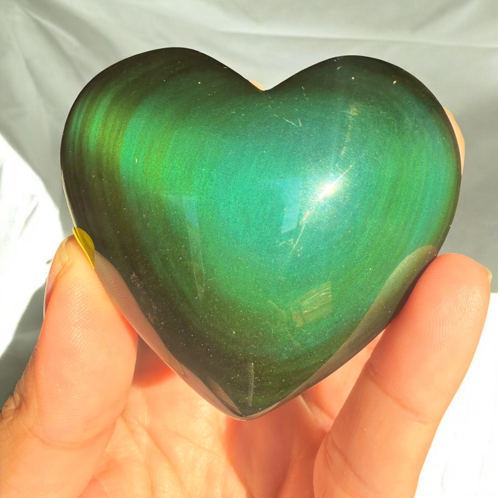 Regenboog obsidiaan hart - 3 - Afbeelding 2
