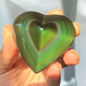 Regenboog obsidiaan hart - 6