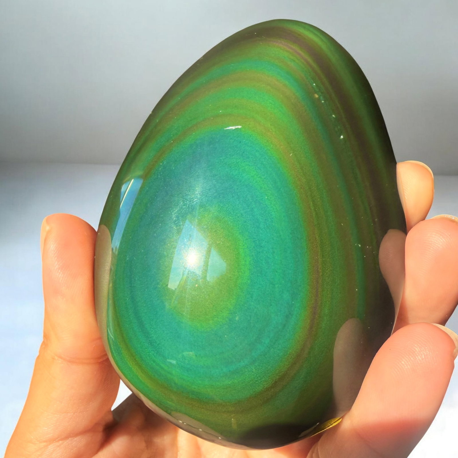 Regenboog obsidiaan handsteen - 7